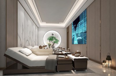 新中式足疗店包厢3D模型下载